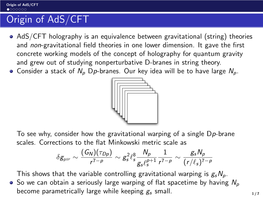 Origin of Ads/CFT Origin of Ads/CFT