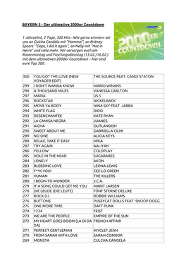 BAYERN 3 - Der Ultimative 2000Er Countdown
