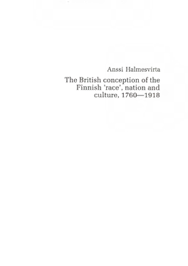 Anssi Halmesvirta the British Conception of the Finnish