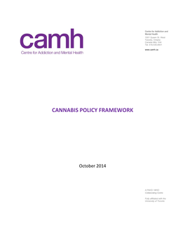 Cannabis Policy Framework