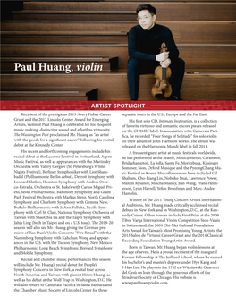 Paul Huang, Violin