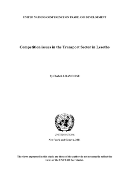 Competition Issues in the Transport Sector in Lesotho