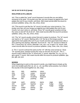 Isolation & Syllables