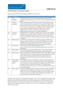 ERRATUM VC10, the Story of a Classic Jet Airliner