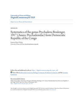 Systematics of the Genus Ptychadena Boulenger