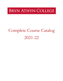 Course Catalog 2021-22