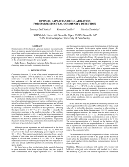 Optimal Laplacian Regularization for Sparse Spectral Community Detection