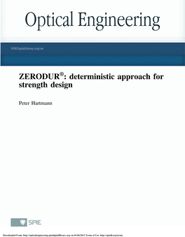 ZERODUR : Deterministic Approach for Strength Design