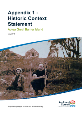 Aotea Great Barrier Island Historic Heritage Survey Appendix 1