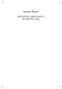 India's Regional Diplomacy