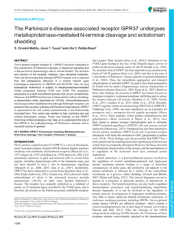 The Parkinson's-Disease-Associated Receptor GPR37 Undergoes