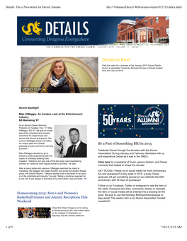 Details: the E-Newsletter for Drexel Alumni ﬁle:///Volumes/Drexel Web/Ia/Enewsletter/012115/Index.Html