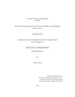 Deformation Quantization of Vector Bundles on Lagrangian Subvarieties