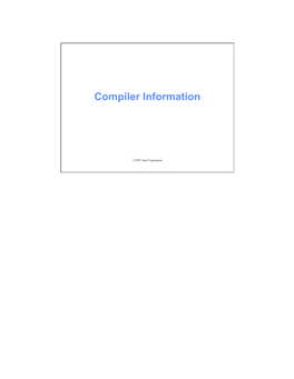 Compiler Information