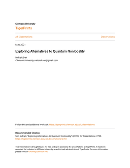 Exploring Alternatives to Quantum Nonlocality