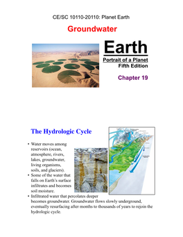 Planet Earth Groundwater Earth Portrait of a Planet Fifth Edition