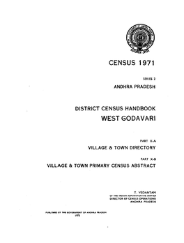 District Census Handbook, West Godavari, Part X