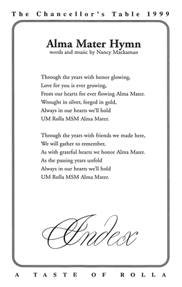 Alma Mater Hymn Words and Music by Nancy Mackaman