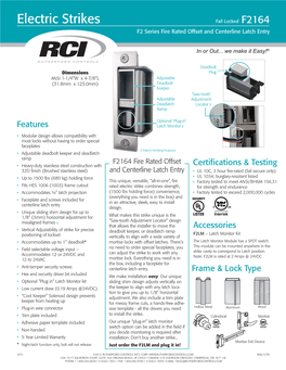 Electric Strikes Fail Locked F2164 F2 Series Fire Rated Offset and Centerline Latch Entry