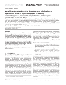 BIOINFORMATICS ORIGINAL PAPER Doi:10.1093/Bioinformatics/Btm145