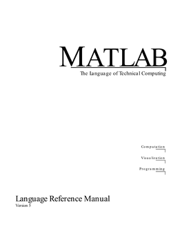 MATLAB Language Reference Manual