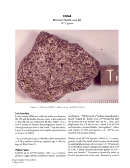 10044 Ilmenite Basalt (Low K) 247.5 Grams
