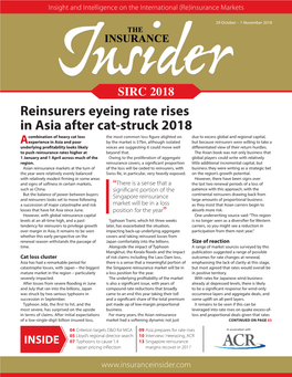 Reinsurers Eyeing Rate Rises in Asia After Cat-Struck 2018