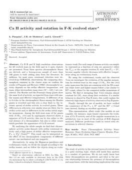 Ca II Activity and Rotation in FK Evolved Stars