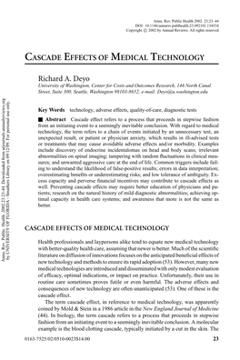 Cascade Effects of Medical Technology