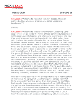 Denny Crum EPISODE 26