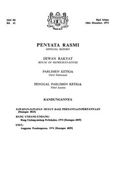 Penyata Rasmi Official Report