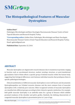 The Histopathological Features of Muscular Dystrophies