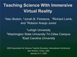 Teaching Science with Immersive Virtual Reality