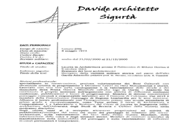 Curriculum Vitae Di Davide Dott. Arch. Sigurtà