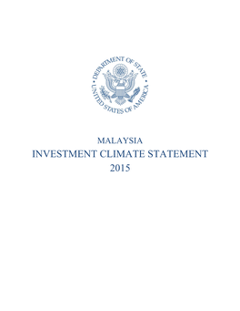 Investment Climate Statement 2015