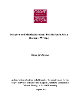 British South Asian Women's Writing Divya Girishkumar