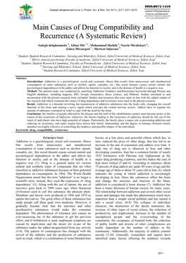 Causes of Drug Compatibility and Recurrence (A Systematic Review)