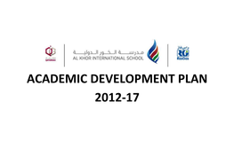 Academic Development Plan 2012-17
