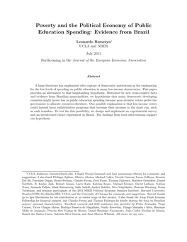 Poverty and the Political Economy of Public Education Spending: Evidence from Brazil