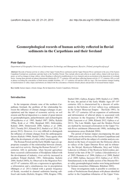 Geomorphological Records of Human Activity Reflected in Fluvial Sediments in the Carpathians and Their Foreland