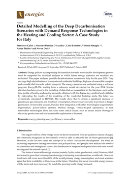 Detailed Modelling of the Deep Decarbonisation Scenarios with Demand Response Technologies in the Heating and Cooling Sector: a Case Study for Italy