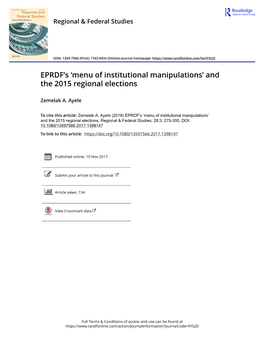'Menu of Institutional Manipulations' and the 2015 Regional Elections