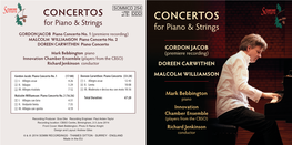 Concertos Ddd Concertos for Piano & Strings for Piano & Strings GORDON JACOB Piano Concerto No