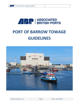 Port of Barrow Towage Guidelines