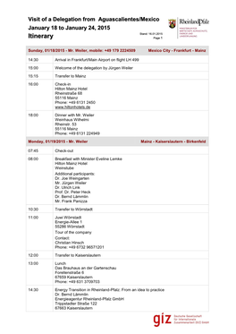 Itinerary Page 1