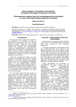 Changes in Microfossil Communities Throughout the Upper Proterozoic of Russia