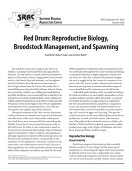 Red Drum: Reproductive Biology, Broodstock Management, and Spawning