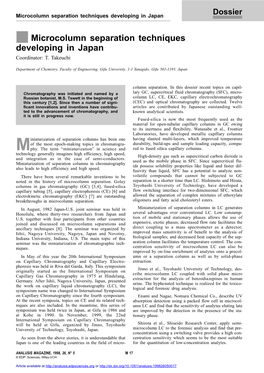 S Microcolumn Separation Techniques Developing in Japan