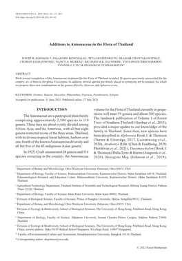 Additions to Annonaceae in the Flora of Thailand