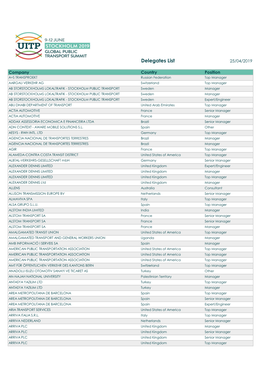 Delegates List 25/04/2019